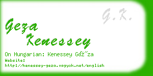 geza kenessey business card
